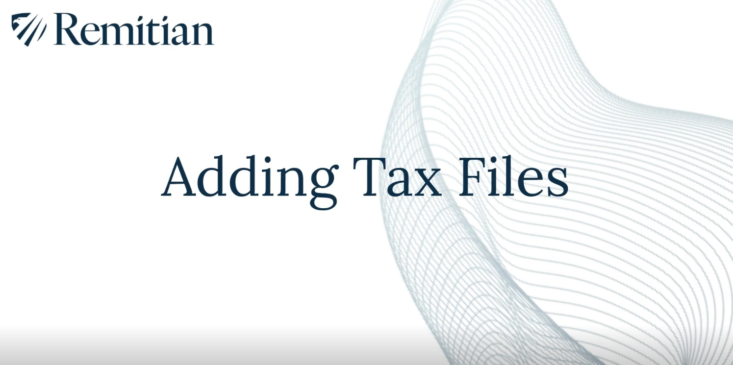 Adding Tax Files